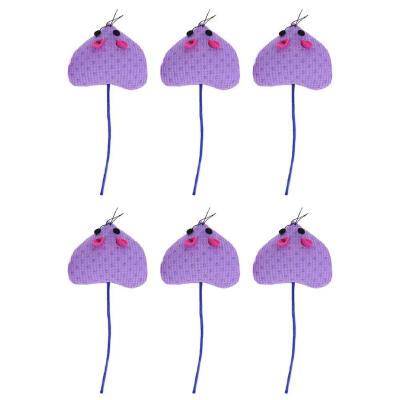 

6pcs Cat Cotton Rhinestones Mouse Toy Pets Interactive Catch Chewing Toys