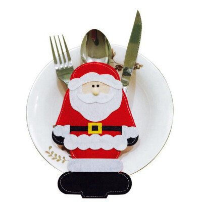 

〖Follure〗2PCS Christmas Decorative Tableware Santa Claus Fork Set Tableware Storage Tool