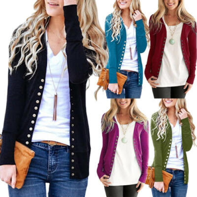 

New Womens Casual Long Sleeve Cardigan Ladies Sweater Knitwear Coat Outwear