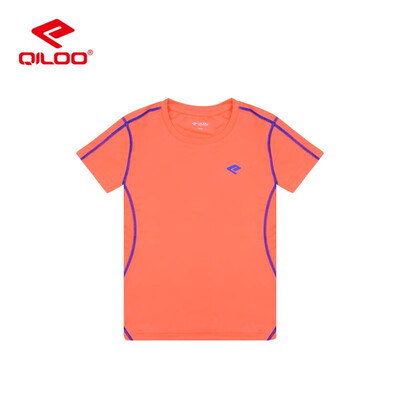 

QILOO Round neck short T-shirt children summer sweat absorption comfort breathable11233