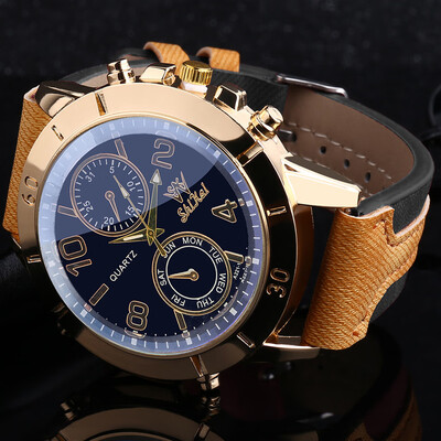 

Gobestart Luxury Men Watch Business Large Dial Watch Fashion Quartz Silica Gel Watch