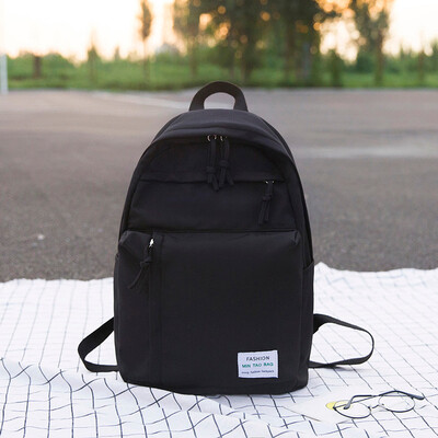 

Large Capacity Solid Color Waterproof Nylon Casual Backpack School Bag