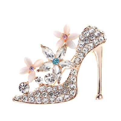 

Fashion Crystal Lady Shoe Brooch Pin Garment Accessories Birthday Gift