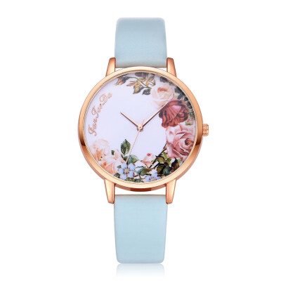 

High Quality Women Watches Flower Bird Pattern Watch Temperament Leather Strap Ladies Quartz Wristwatch Optimal Clock