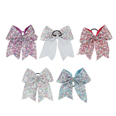 

Greensen 5Pcs Lovely Fashionable Bowknot Sequined Baby Infant Hair Ring Rope Tie Hair Accessories