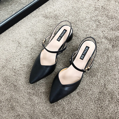 

Pointed Sandals Womens Summer Shoes Joker Gentle Student Fairy High-heeled Shoes in the Wind