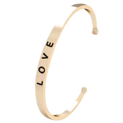 

1PC 1pcs 2019 New Love Lettering Opening Bracelet Women Bangles