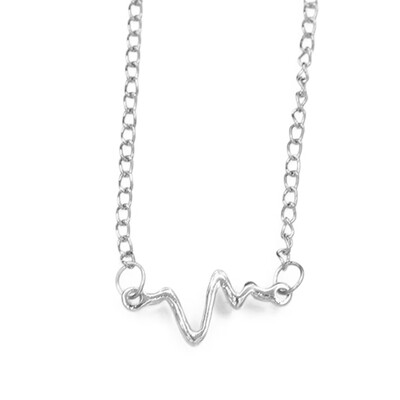 

Hot New Trendy Gold Silver Black Chic Heartbeat Chain Bracelet With Dangling Gift