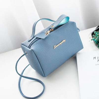 

Women 2019 New Fashion Girls Casual Hot Sales Trend Ladies Lychee Shoulder Pillow Bag Solid Color Metal Letter Crossbody Purse