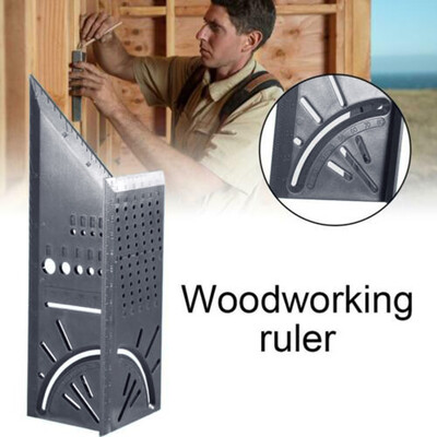 

〖Follure〗Woodworking 3D Mitre Angle Measuring Square Size Measure Tool With Gauge & Ruler