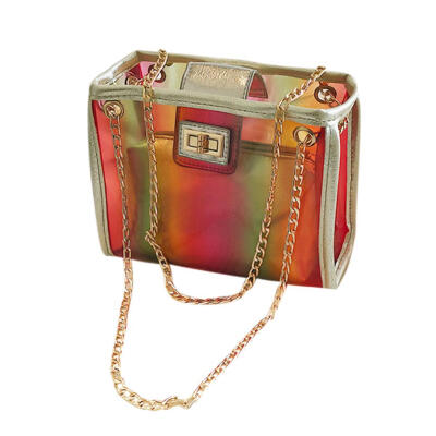 

2pcsset PVC Solid Color Clutch Chain Shoulder Handbags Women Crossbody Bag