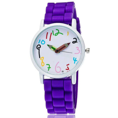 

Fashion paint quartz watch explosion models silicone pencil watch white oil shell childrens watch