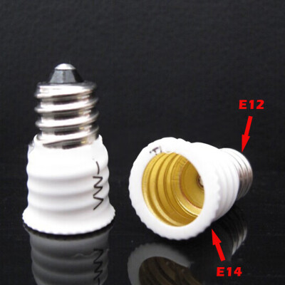 

〖Follure〗2Pcs E12 To E14 Adapter Converter Lamp Holder Base Socket For E14 LED Light Bulb