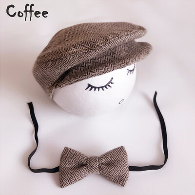 

SUNSIOM Baby Newborn Peaked Beanie Cap Hat Bow Tie Photo Photography Prop Outfit Set
