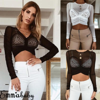 

New Women Ladies Summer Sexy Lightweight Mesh Crop Tank Top Sunscreen T-Shirt