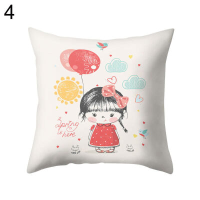 

Adorable Cute Girl Letter Throw Pillow Case Cushion Cover Sofa Bed Car Decor