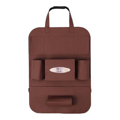 

Pu Leather Car Seat Back Organizer Backseat Storage Box Mocha Brown