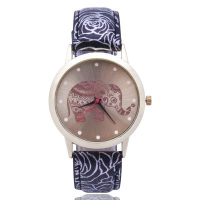 

Belt flower lady elephant watch simple scale quartz