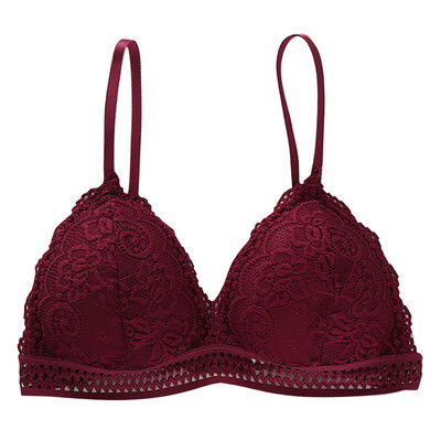 

Toponeto Women Comfortable Cup Ring-Free Ventilation Bra Sexy Deep V-lace Thin Underwear
