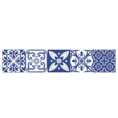 

Mediterranean Style Vintage Flower Square Self Adhesive PVC Tile Stickers