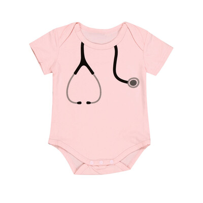 

Newborn Infant Baby Boys Girls Short Sleeve Print Shirt Romper Jumpsuit Clothes