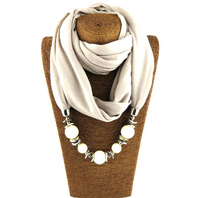 

Fashionable Elegant Pendant Scarf Necklace Bohemia Chiffon Scarves Pendants Jewelry Foulard Female Accessories For Women Multicolo