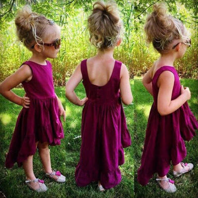 

Toddler Kids Baby Girls Long Maxi Ruffles Dress Party Pageant Princess Dresses