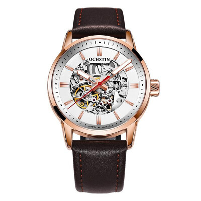 

OCHSTIN Business Men Automatic Mechanical Watch Fashion Casual Leather Strap Male Wristwatch