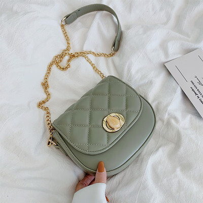 

Small fragrance bag female new wild lock single back diagonal cross-sleeve fashion chain rhombic saddle bag