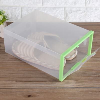 

2 PCS Transparent Foldable Plastic Drawer Shoe Case Storage Stackable Box Organizer Shoes OrganizerShoes Storage Box