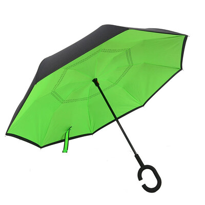 

Outdoor Inverted&Double Layer Windproof Umbrella Umbrella with UV Protection C-Shaped Handle
