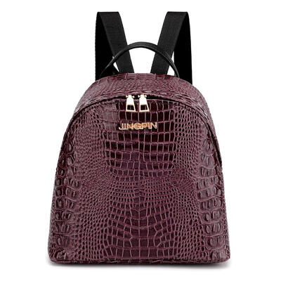 

PU Leather Women Backpack Solid Color School Bags Travel Mini Shoulder Bag