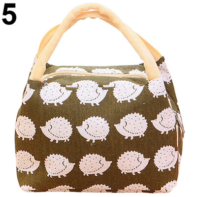 

Cute Cartoon Thermal Insulated Canvas Food Fruit Storage Case Pouch Lunch Box Bag
