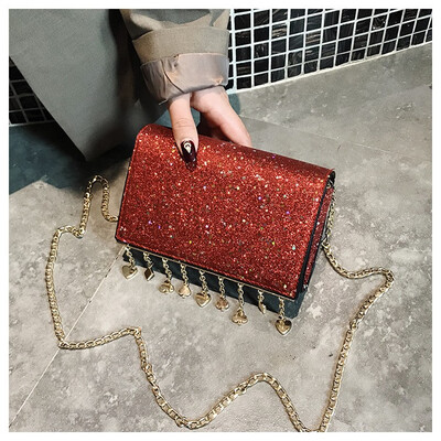 

NovelTeez 2018 new sequin small square bag wild girl small satchel mini chain shoulder bag