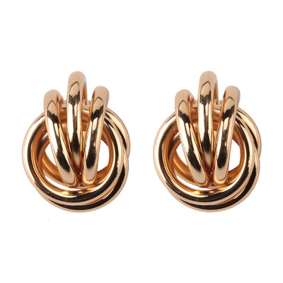 

Minimalist Polycyclic Splicing Metal Earrings for Women Europe&America Vintage Round Tube Charm Stud Earring Party Jewelry