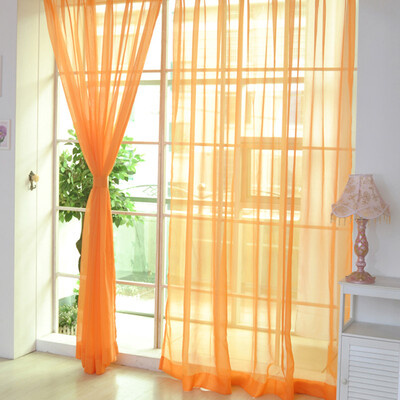

2pcs Tulle Curtains Window Living Room Sheer Voile Curtains Home Decoration
