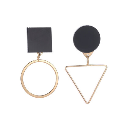 

Geometric Stud Earrings For Women Round Triangle Design Elegant Earrings