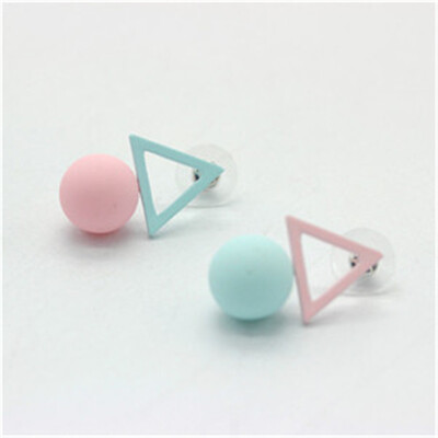 

Olaru Jewelry 3 Colors Fashion Korea Triangle Pearl Ball Stud Earrings Trendy Cute Long Earring for Women 2016 New Hot C-E44