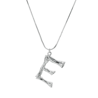 

Silvery Initial Letters Necklace Women Color Chain 2018 Fashion Long Necklaces Big Pendant Statement Necklace Collier Femme