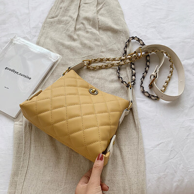 

Qiao Bani 2019 new Korean fashion Dongdaemun simple chain hippie bag slant diagonal cross fashion handbag