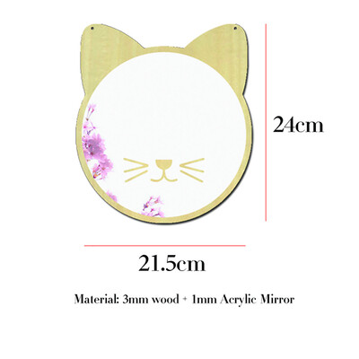 

Toponeto Nordic Wood Acrylic Mirror Cartoon Wall Camera Props Kids Room Wall Decoration A