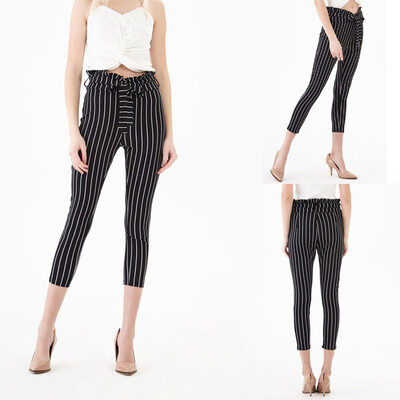 

Womens Lace Up Bow Pants Tight Pants Casual Pencil Pants Trousers