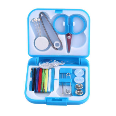 

1set Portable Sewing Box Needle Threads Box Set Storage Box for Home Travel Scissor Thimble Buttons Pins Home Tools