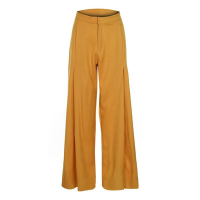 

High Waist Zipper Palazzo Pants Women Elegant OL Style Wide Leg Trousers
