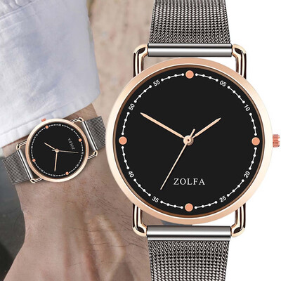 

Gobestart Sleek Minimalist Roman Stainless Steel Belt Mens Quartz Watch