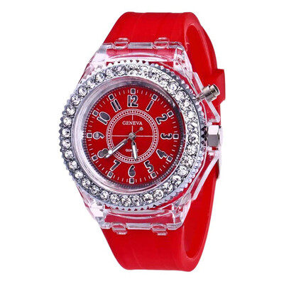 

RM Fashion Transparent Neutral Quartz Luminous Female Silicone Tape Sports Watch
