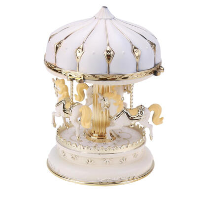 

Music Box Romantic Emit Light Clockwork Carousel Decor Kid Birthday Gift