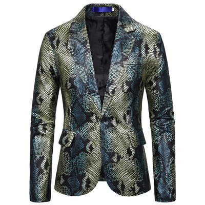 

Toponeto Mens Slim Button Suit Plaid Turn-down Collor tops Solid Jacket Coat