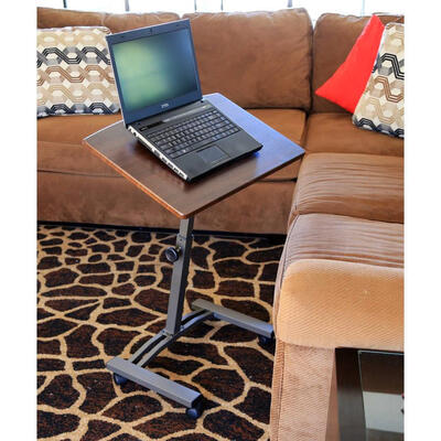 

Laptop Desk Height Adjustable Rolling Notebook Sofa Bed Tray Table Stand Brown