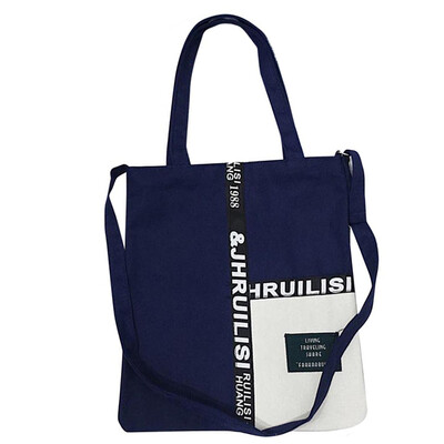 

Women Large Capacity Totes Fashion Color Blocks Patchwork Canvas Bags Female Retro Portable Shoulder Bag Foldable Travel bag